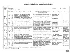 Lesson Plans for April 25 - 29