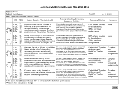 Lesson Plans for April 18 - 22