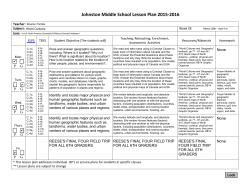 Lesson Plans for 3/28 - 4/1