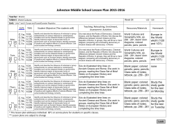 Lesson Plans for Jan. 25 - 29th