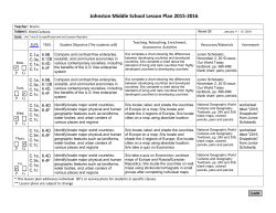 Lesson Plans for 1/11-1/15