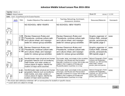 Lesson Plans for 1/4 - 1/8