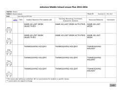 Lesson Plans for 11/23-11/27