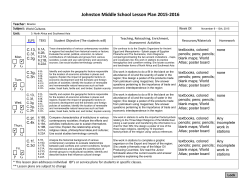 Lesson Plans for 11/9-11/13