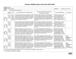Lesson Plans for 11/2 - 11/6