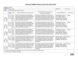 Lesson Plans for 10/26 - 10/30