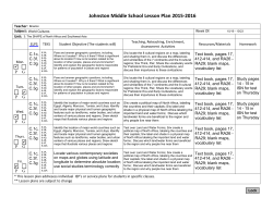 Lesson Plans for 10/19-10/23
