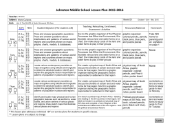 Lesson Plans for October 12 - 16th