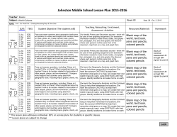 Lesson Plans for 9/28 - 10/2