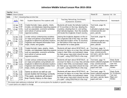 Lesson Plans for Sept. 14 - 18th