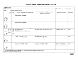 Lesson Plans 4/18 - 4/22