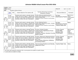 Lesson Plans 4/11 - 4/15