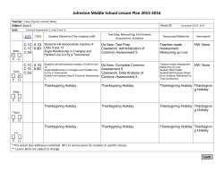Lesson Plan 11/23 - 11/27