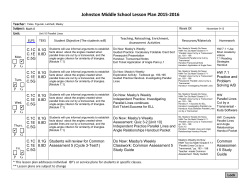 Lesson Plans 11/9 - 11/13
