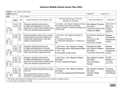Lesson Plan 10/26 - 10/30