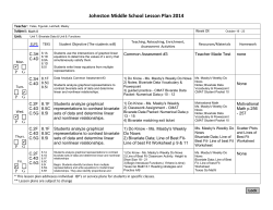 Lesson Plans 10/19 - 10/23