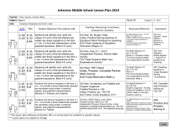 Lesson Plans 10/5 - 10/9