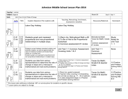 Lesson Plans 9/8 - 9/11