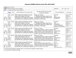 Week 16 Lesson Plan Science 8 all classes
