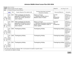 Week 14 Lesson Plan Science 8 all classes