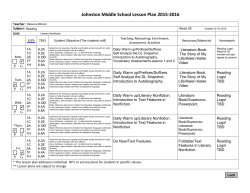 Lesson Plans Week of October 12-16 2015