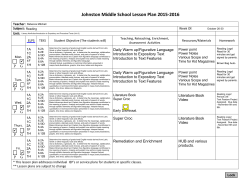 Lesson Plans Week of October 26-30