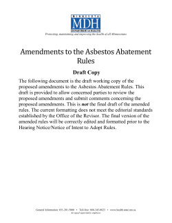 Draft Amendments to the Asbestos Abatement Rules (PDF: 850KB/62 pages)