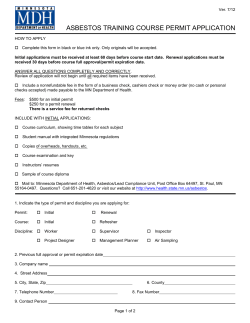 Asbestos Training Course Permit Application (PDF: 113KB/ 2 pages)