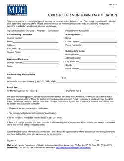 Asbestos Air Monitoring Notification (PDF: 106KB/ 1 page)