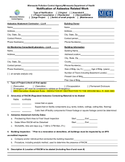 Notification of Asbestos-related Work (PDF: 93 KB/ 2 pages)