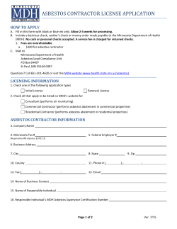 Asbestos Contractor License Application (PDF: 144KB/ 2 pages)