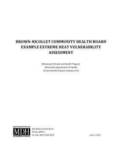 Brown-Nicollet Community Health Board Example Extreme Heat Vulnerability Assessment (PDF: 633KB/9 pages)