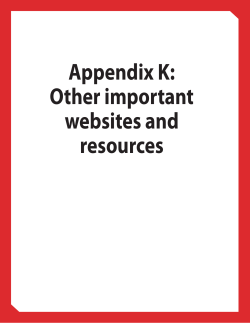Appendix K: Other important websites and resources (PDF: 228KB/3 pages)