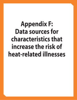 Appendix F: Data sources for characteristics that increase the risk of heat-related illnesses (PDF: 365KB/6 pages)