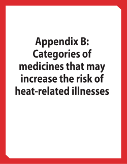 Appendix B: Categories of medicines that may increase the risk of heat-related illnesses (PDF: 220KB/2 pages)