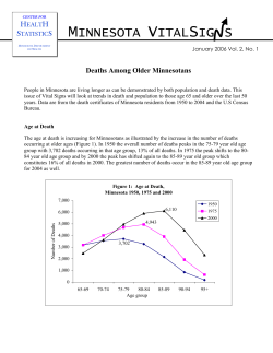 Deaths Among Older Minnesotans - January 2006 (PDF: 145KB/7 pages)