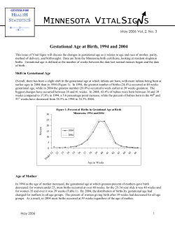 Gestational Age at Birth - May 2006 (PDF: 185KB/6 pages)