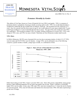 Premature Mortality by Gender - July 2006 (PDF: 187KB/6 pages)