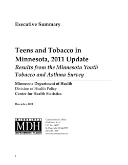 Teens and Tobacco in Minnesota, 2011 Update: Executive Summary (PDF 257KB/9 pages)
