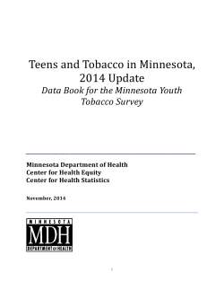 Data Book for Minnesota Youth Tobacco Survey (PDF: 633 KB/54 pages)