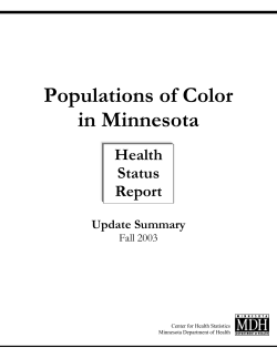 Populations of Color Health Status Report Update, Fall 2003 (PDF: 99KB /16 pages)
