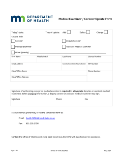 Coroner/Medical Examiner Update Form (PDF: 126KB)