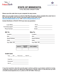 State of Minnesota Vital Record Order Form (Interactive PDF: 209KB)