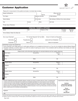 Customer Application (PDF: 634KB)