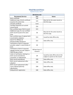 Fee Table