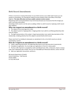 Birth Amendment Informational Packet (PDF: 403KB/3 pages)