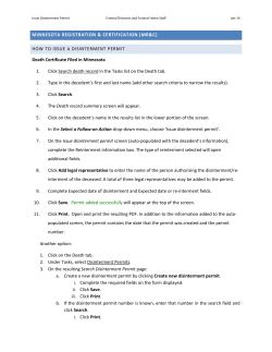 Issue Disinterment Permit (PDF: 116KB/2 pages)