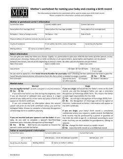 Mother's Worksheet (PDF: 119KB/2 pages)