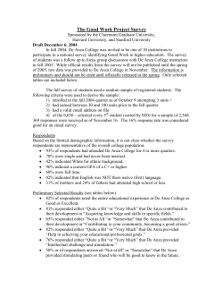 The Good Work Project Survey (06-Dec-2004)