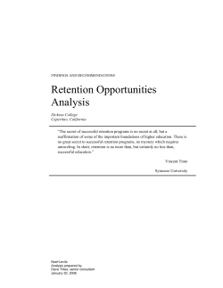 Retention Opportunities Analysis (30-Jan-2006)